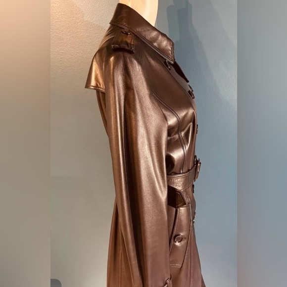 Burberry Leather Trench Coat US10 - Picture 6 of 15